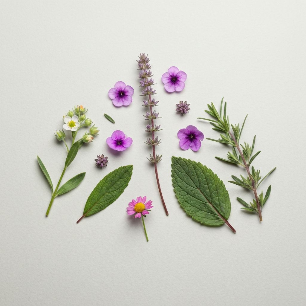 Grüne Blätter und Pflanzenstoffe